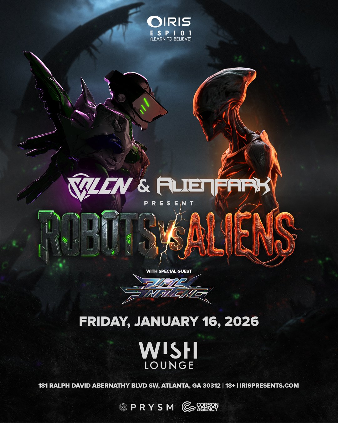 VLCN x Alienpark at Wish Lounge Friday, Jan 16, 2026 — Atlanta EDM